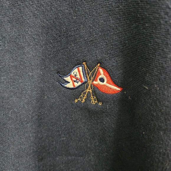 VTG Reverse Weave CHAMPION Sweatshirt Mens Navy Blue Nautical Flag Logo Size L - Picture 10 of 11